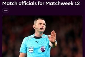 英超第12轮裁判:奥利弗执法北伦敦德比,VAR阿特维尔 英超第12轮裁判:奥利弗执法北伦敦德比,VAR阿特维尔